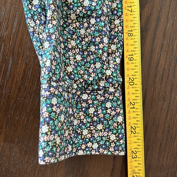 George’s Tailoring Floral Green White Blue Button Up Shirt size S Custom Fit - Picture 6 of 9